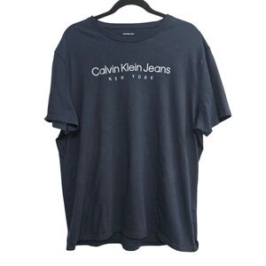Calvin Klein Jeans Logo Tee Minimalist Streetwear Y2K Casual Graphic T Shirt XL